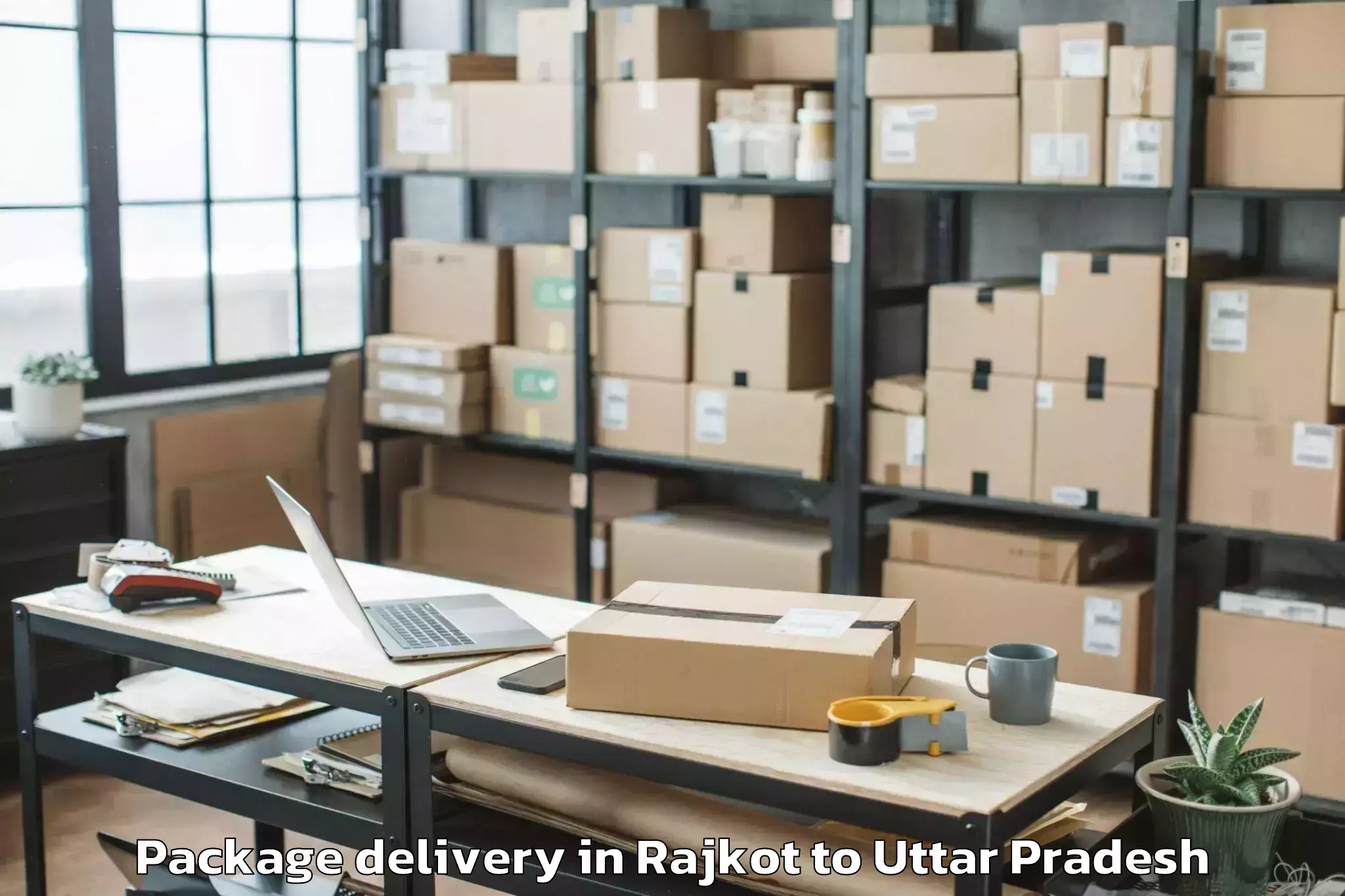 Top Rajkot to Kasganj Package Delivery Available